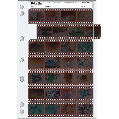 Print File Archival Storage Page for Negatives, 35mm, 7Strips of 4Fr