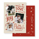 Holiday Greeting Cards - Love, Joy, Peace in Red