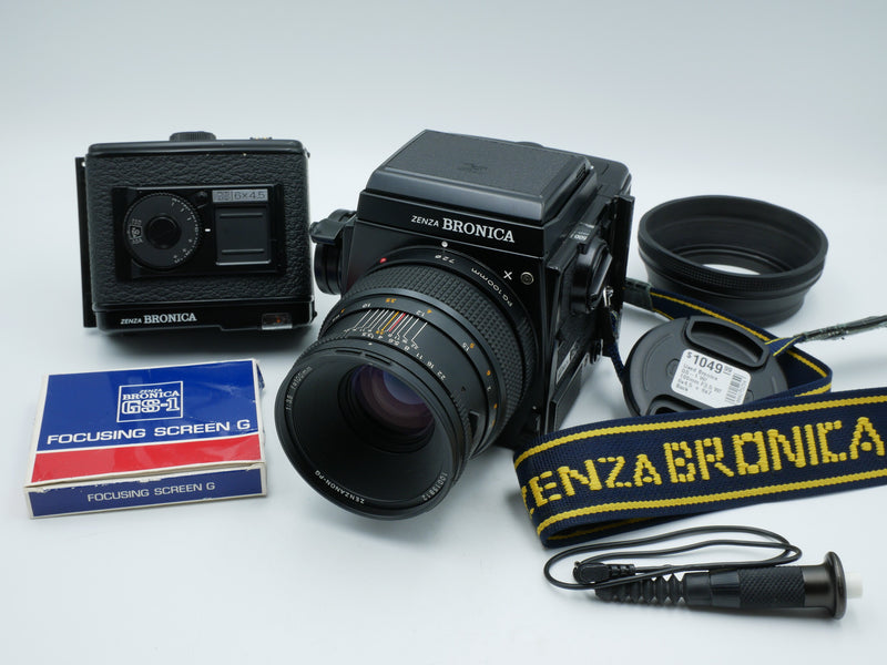 Used Bronica GS-1 W/ 100mm F3.5 W/ 6x4.5 + 6x7 Back