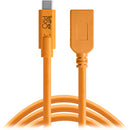 Tether Tools TetherPro USB-C to USB Female Adapter (extender), 15', High-Visibility Orange