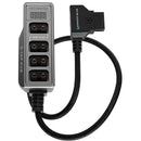 Kondor Blue Male D-Tap to 4-Port Female D-Tap Splitter Hub with Voltmeter
