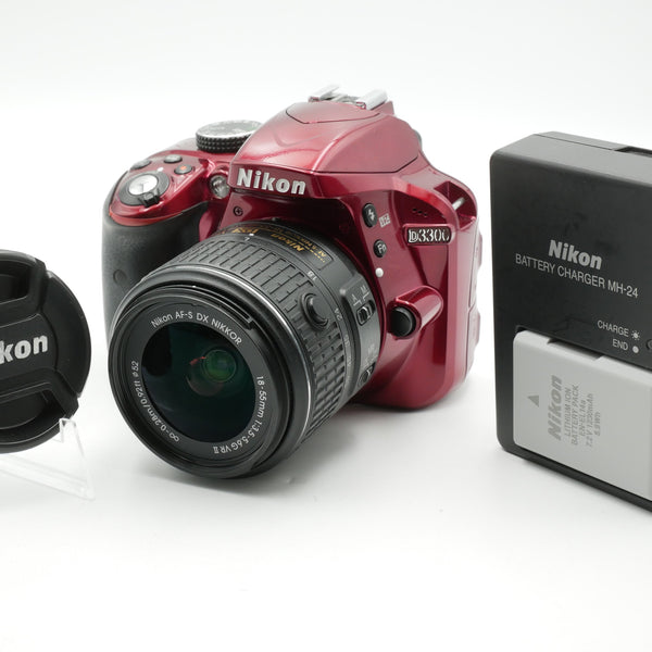 Used Red Nikon D3300 W/ 18-55mm (2043223WW)