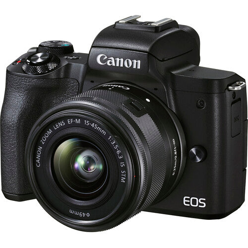 OPEN-BOX Canon EOS M50 Mark II with 15-45mm and 55-200mm Lenses Black